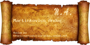 Martinkovics Andor névjegykártya
